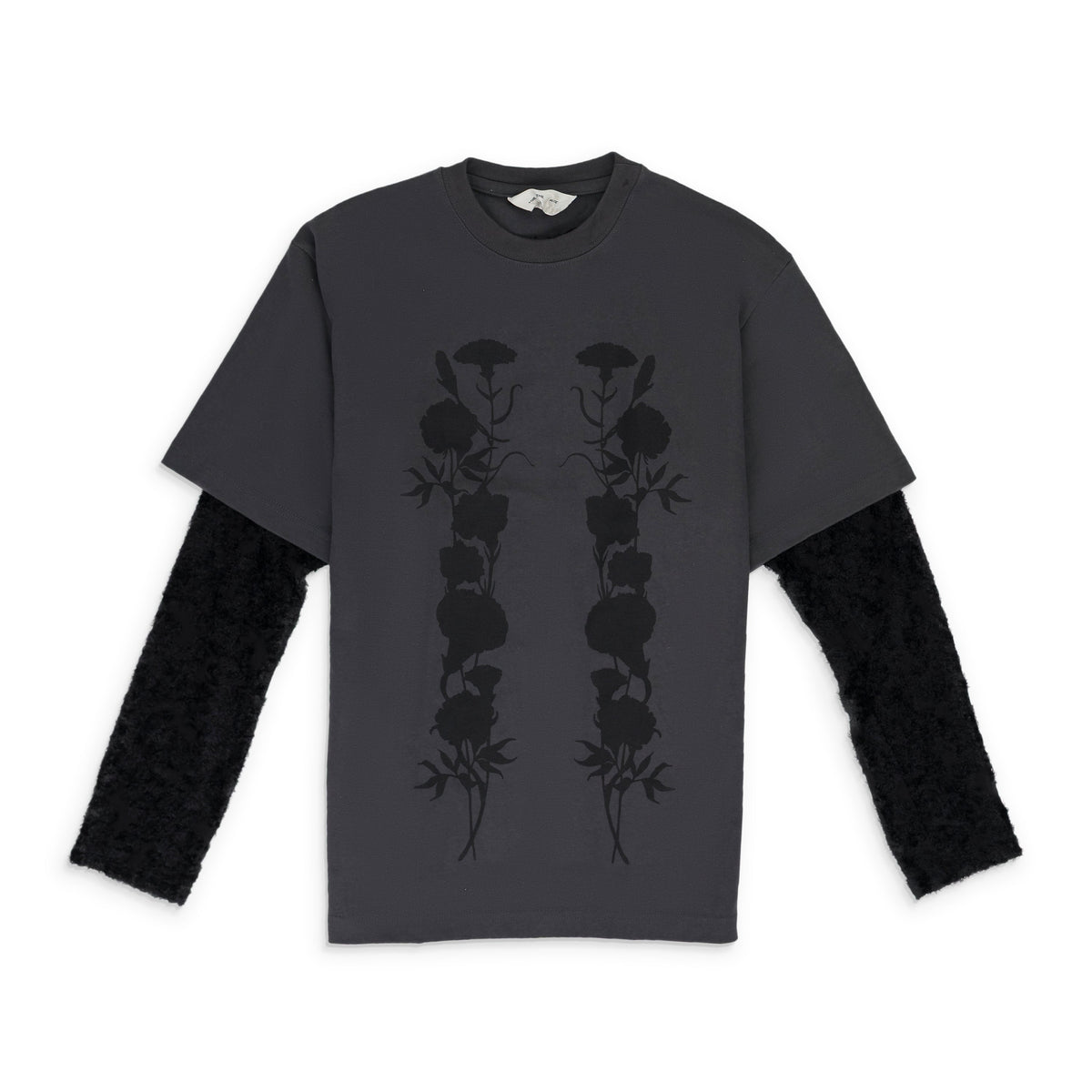 Black Foliage Double Layered T-Shirt