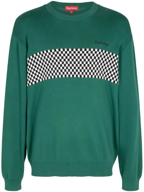 Supreme checkered panel crew-neck sweatshirt