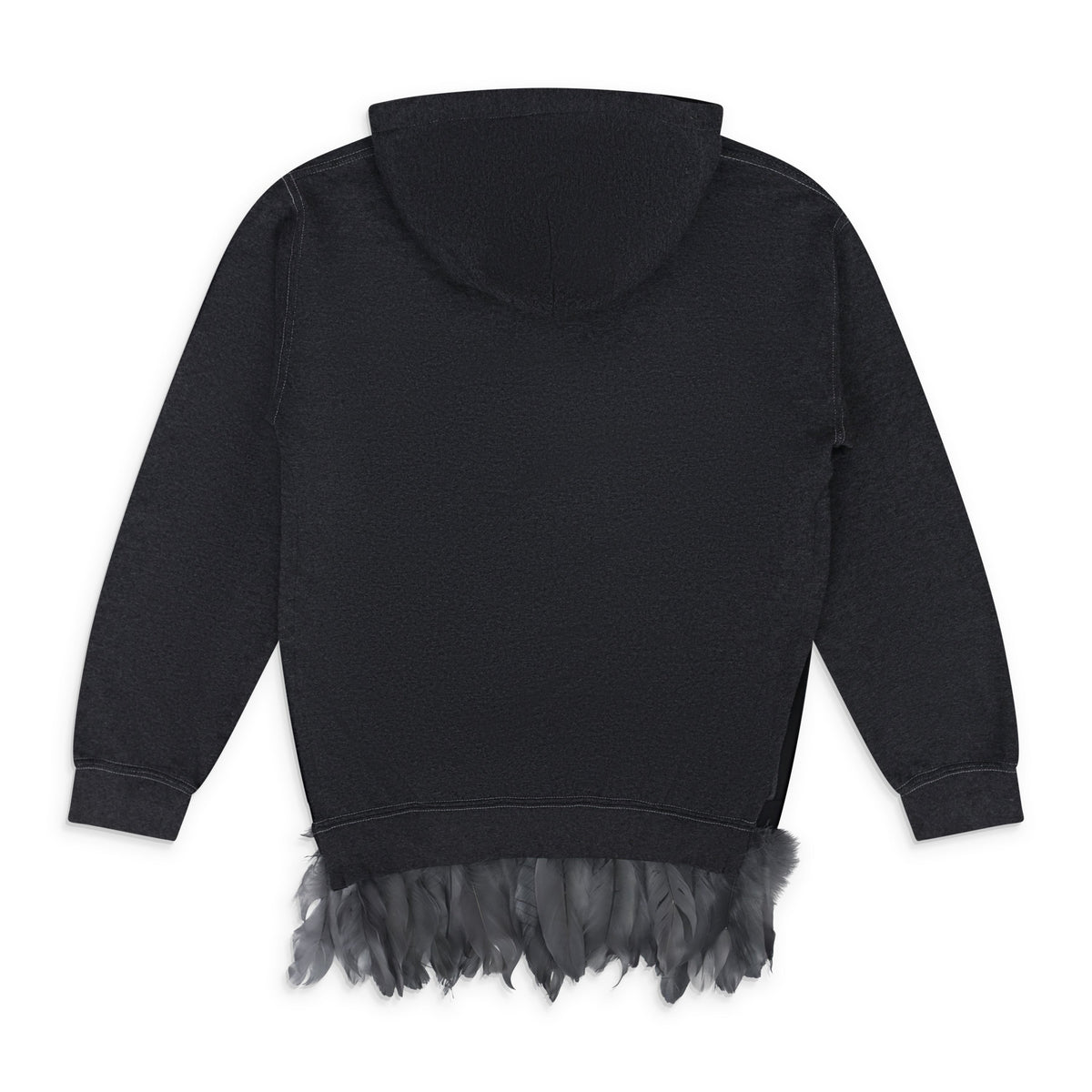 Grey Canada Feather Trim Hoodie