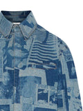 Jean Paul Gaultier newspaper print denim shirt