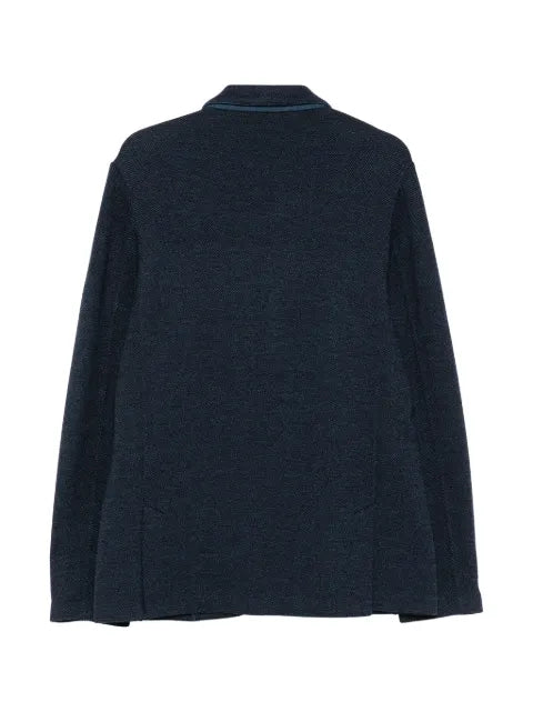 Gran Sasso herringbone-knit single-breasted wool blazer