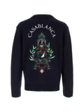 Casablanca logo-embroidered V-neck cardigan