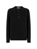 AMARANTO  ribbed-knit button-neck sweater