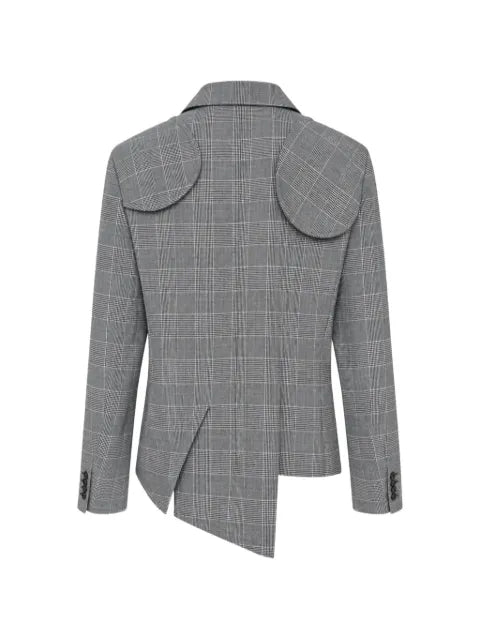 Black Comme Des Garçons Glen Check asymmetric blazer
