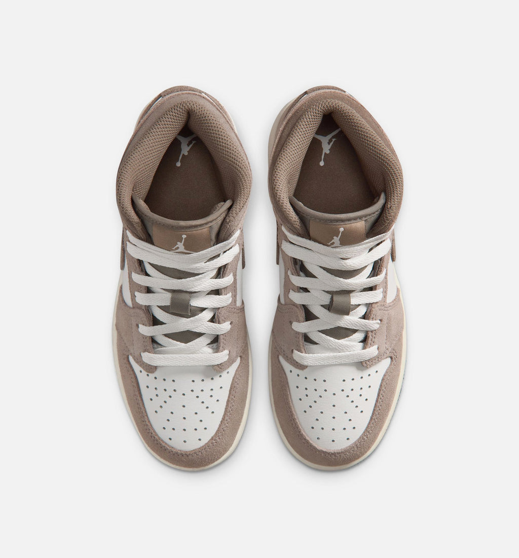 Air Jordan 1 Mid Enigma Stone Kids' Shoes - Stone/Olive Grey/Summit White