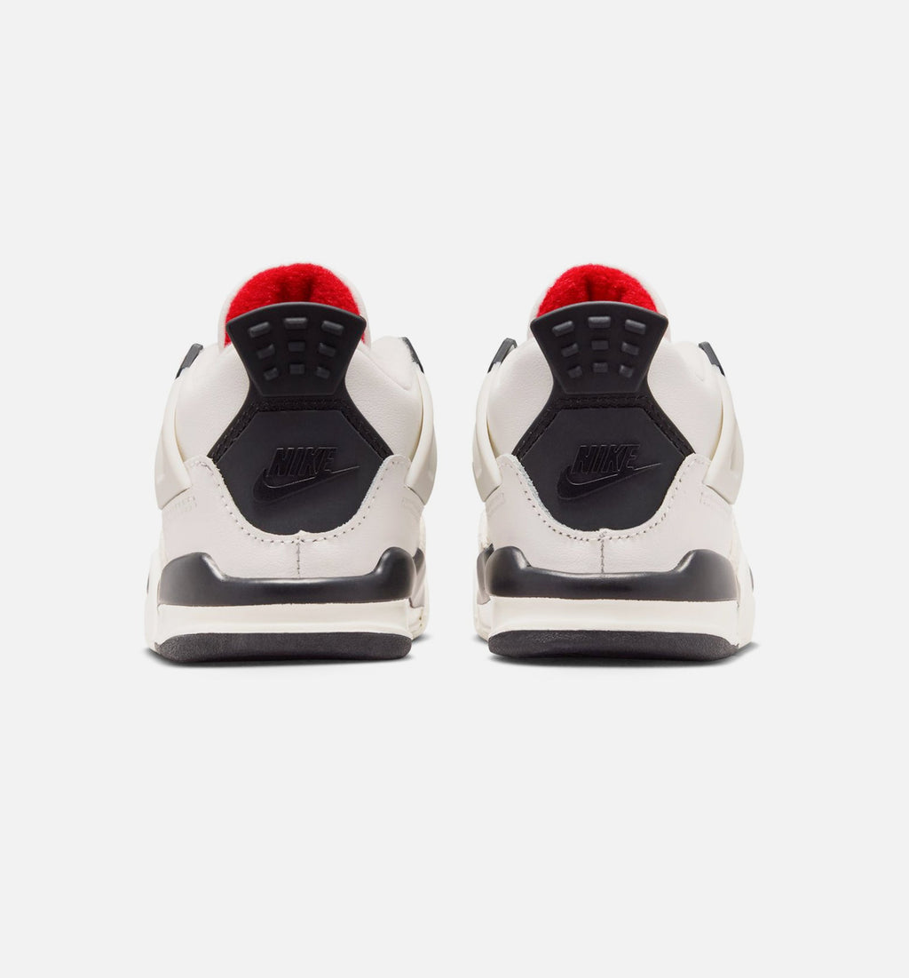 Air Jordan 4 Retro Flight Club Infant/Toddler Shoe - Sail/Black/University Red