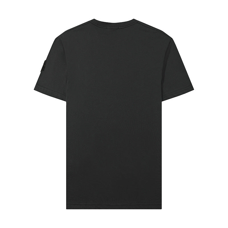 Stone Island Compass Patch Sleeve Badge Short‑Sleeve Cotton Tee