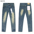 Purple Brand Splash Paint Distressed Skinny Denim Jeans Unisex