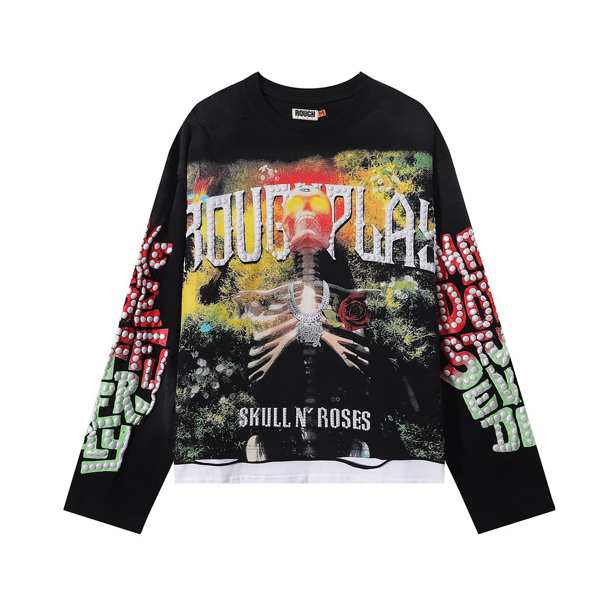 Rough Play Skull & Roses Long-Sleeve T-Shirt