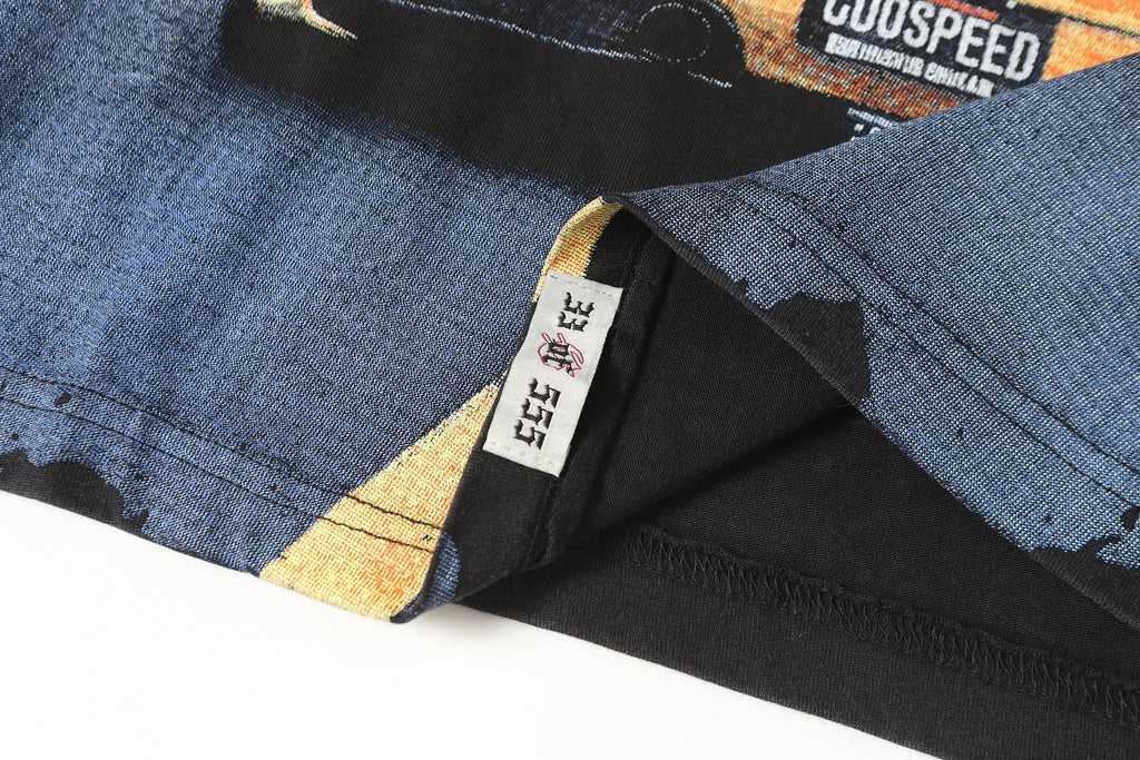 Godspeed Washed Black Racing Car Graphic T-Shirt