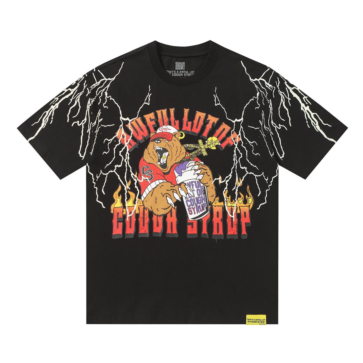 THAT'S A AWFUL LOT OF COUGH SYRUP Bear Lightning Graphic T-Shirt