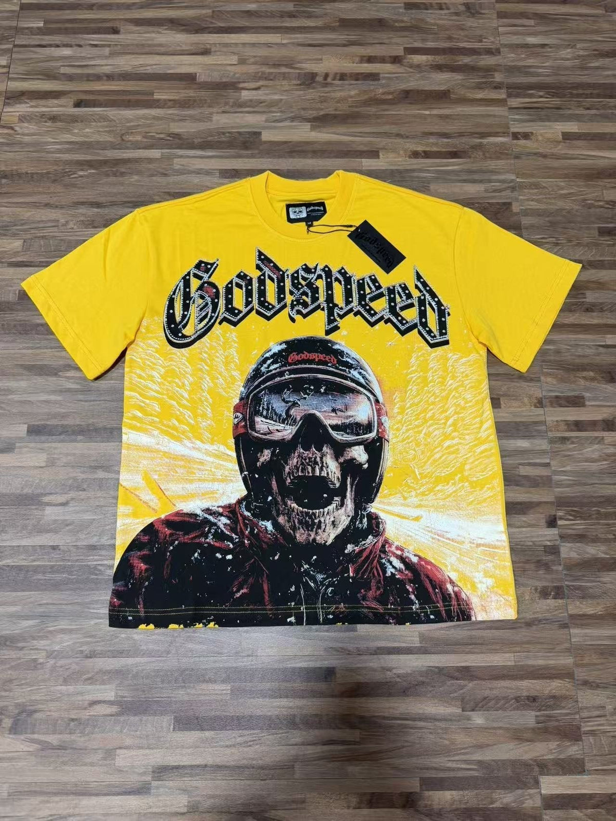 Godspeed Motorcycle Skull Graphic Short-Sleeve T-Shirt
