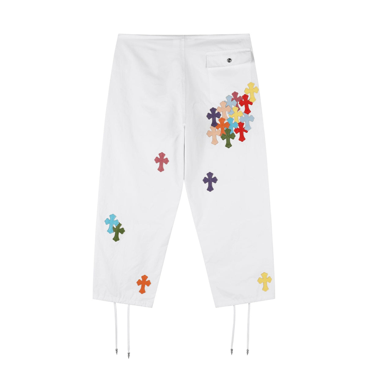 Chrome Hearts Multicolor Cross Patch Cropped Pants