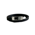 Litchi Grain Leather Belt Irregular Metal Buckle Minimalist Waist Belt