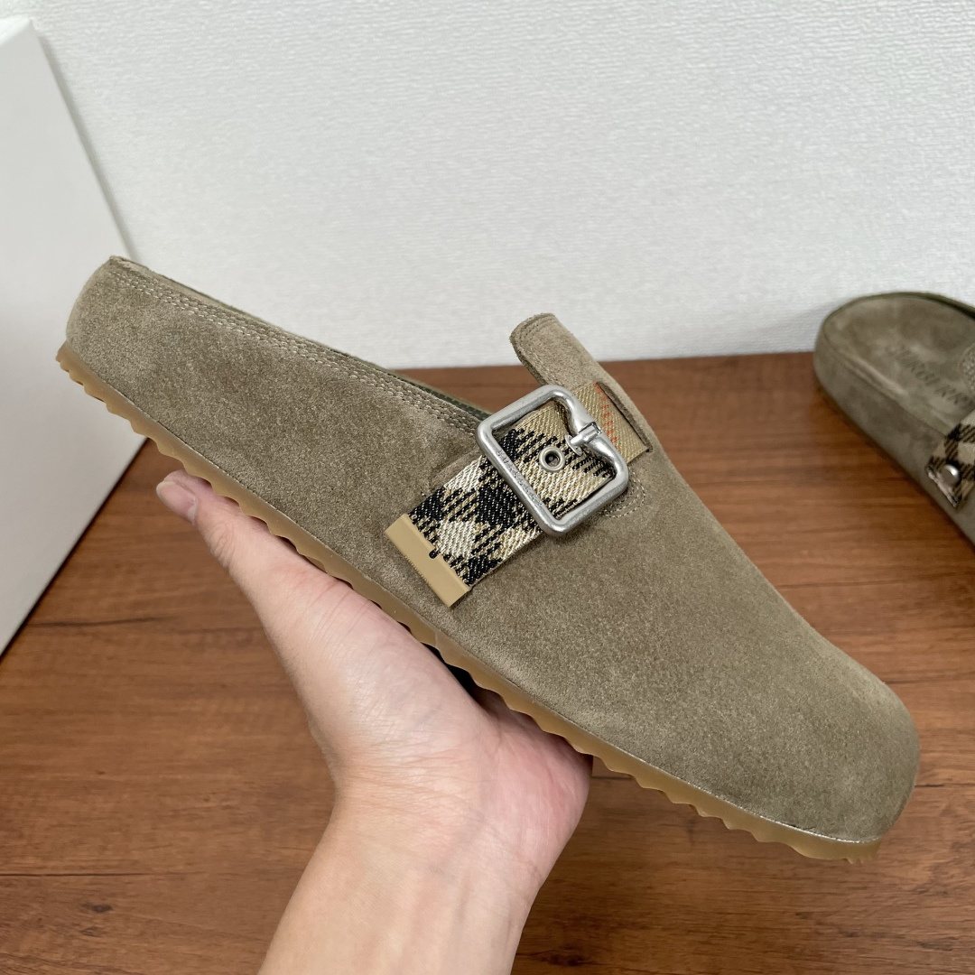 Burberry Check-Strap Slide Sandals