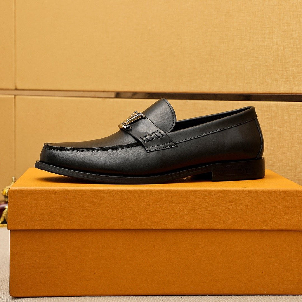 Louis Vuitton Black Metal Bar Loafers