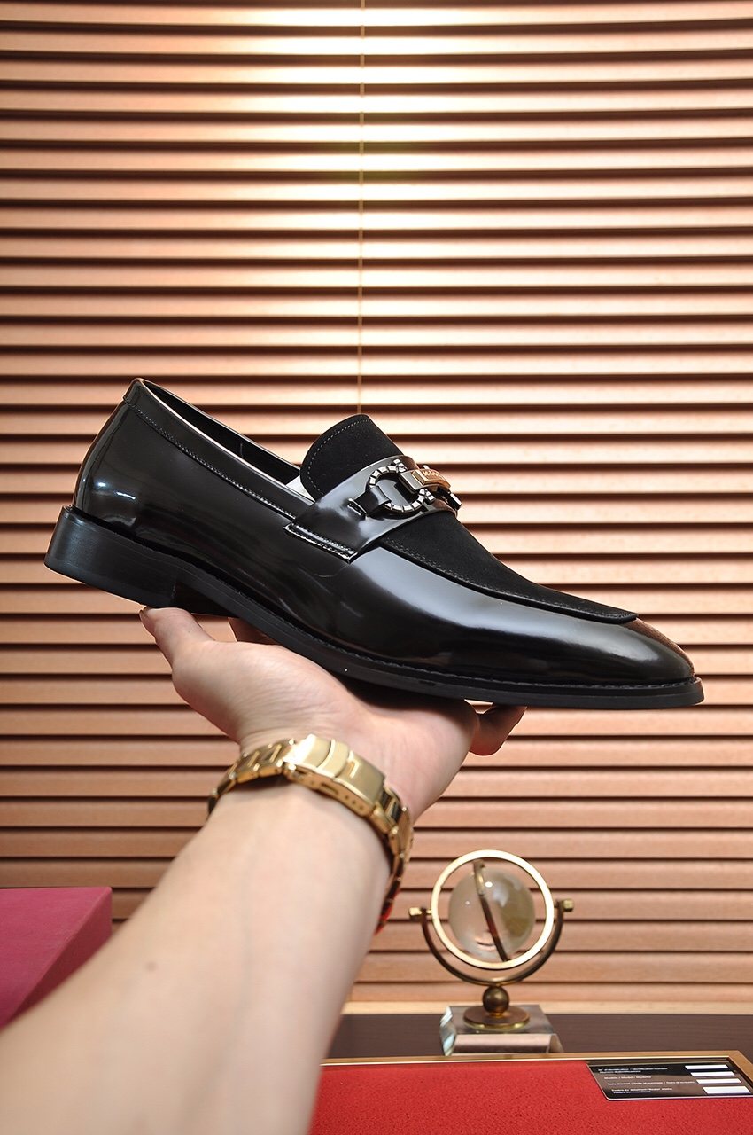 Salvatore Ferragamo Black Bit Loafers - Stacked Heel