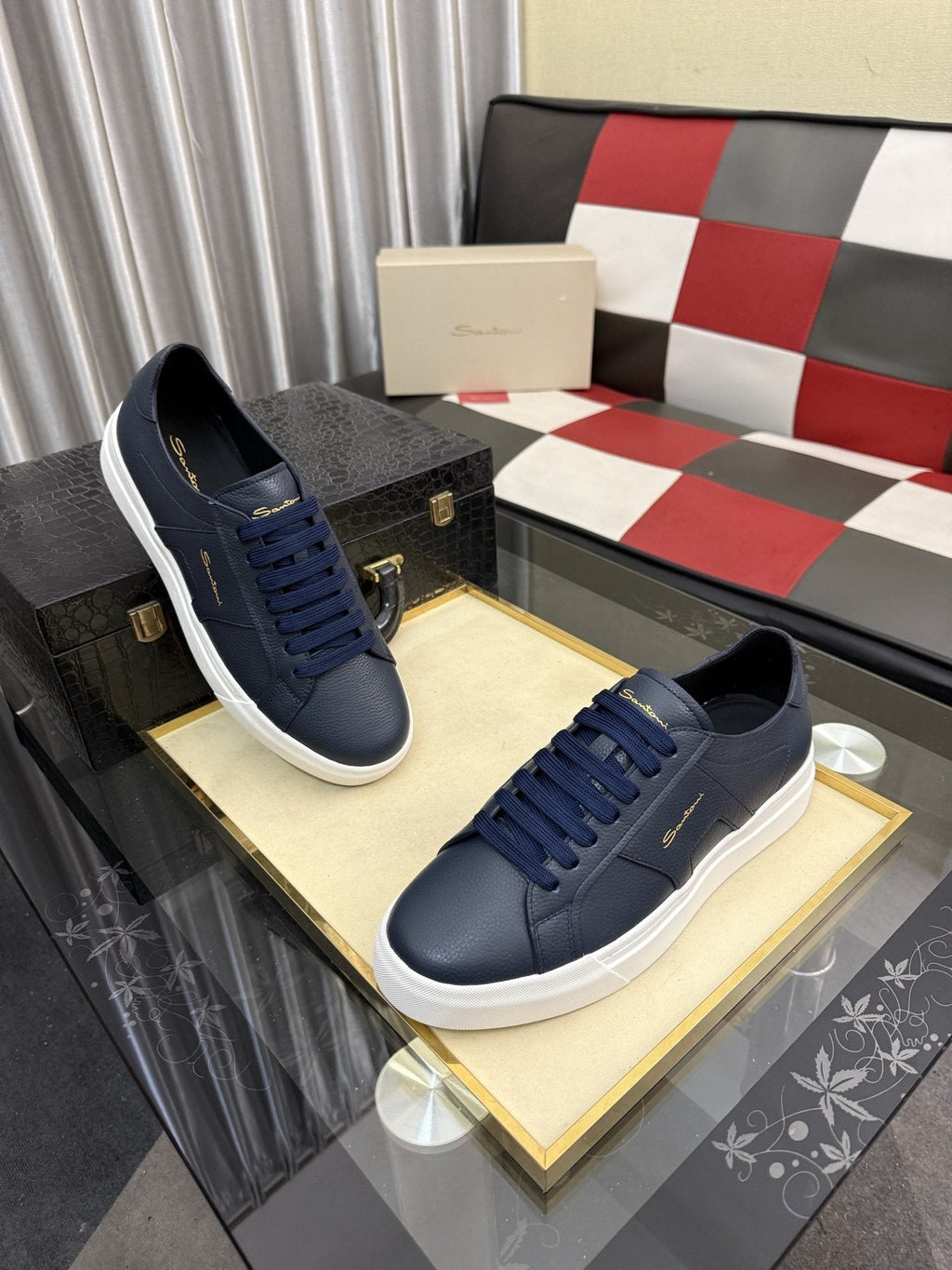 Santoni Men's Textured Low-Top Sneakers