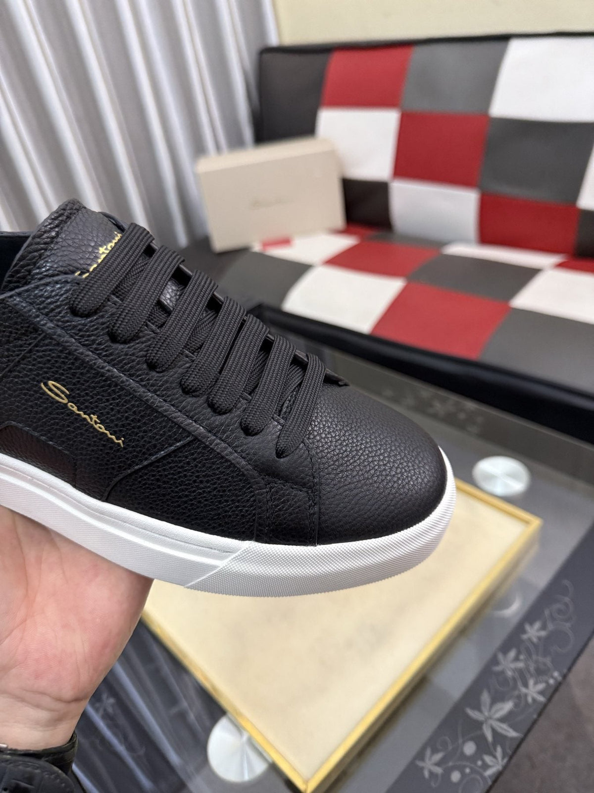 Santoni Men's Textured Low-Top Sneakers