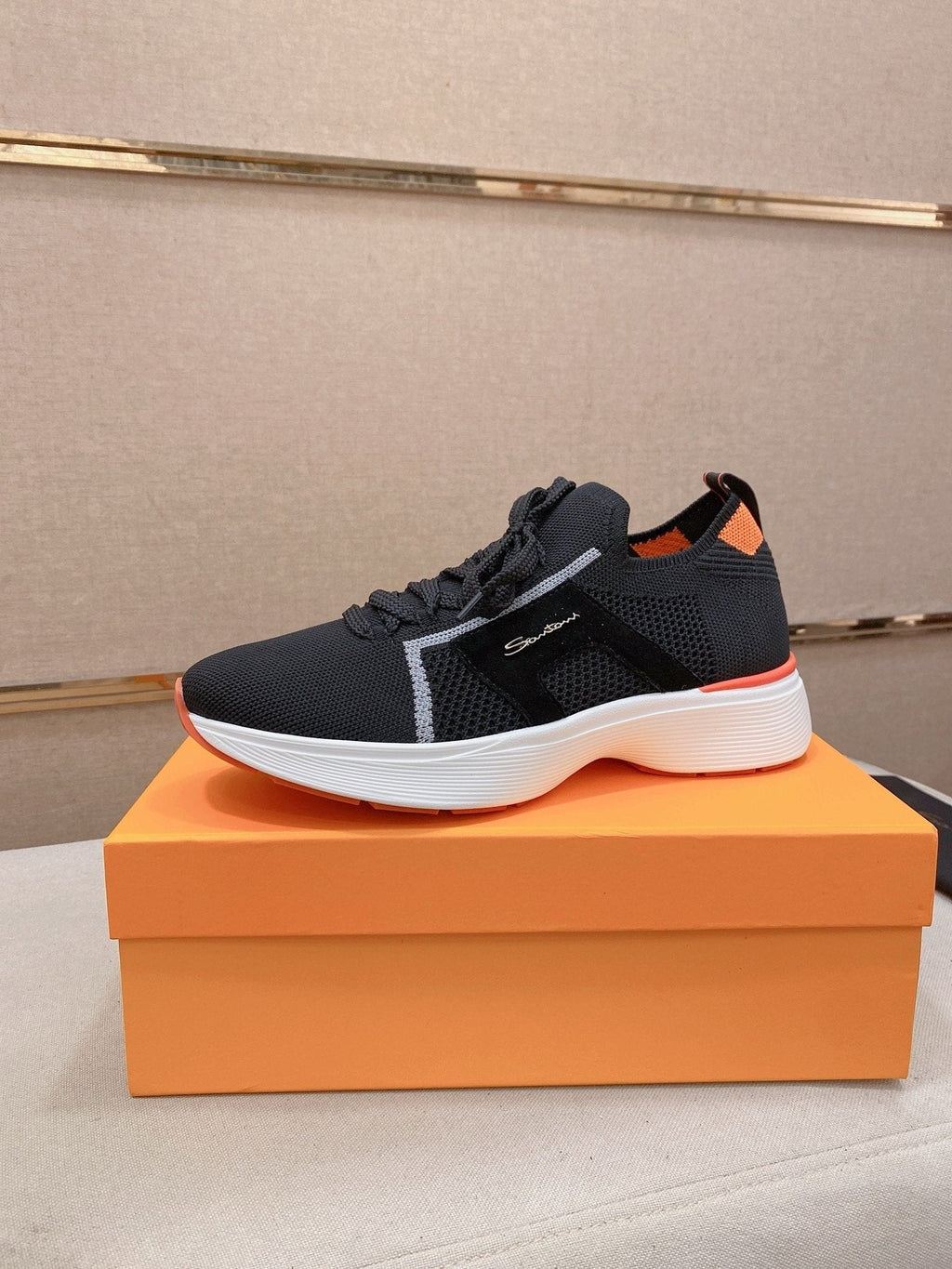 Santoni Men's Knit Panel Sneakers