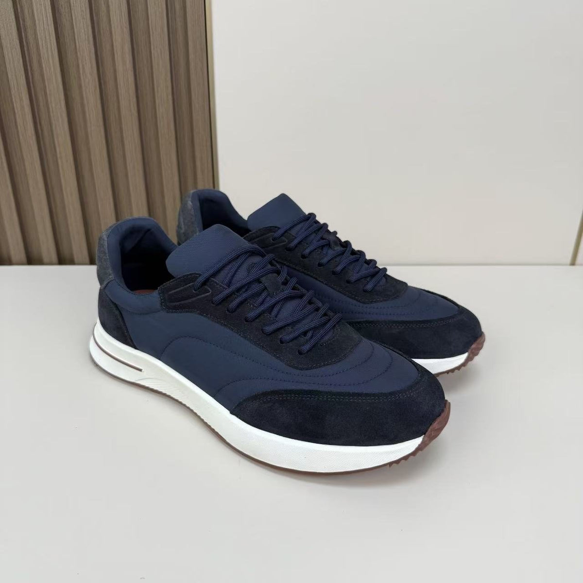 Loro Piana Men's Contrast Lace-Up Sneakers