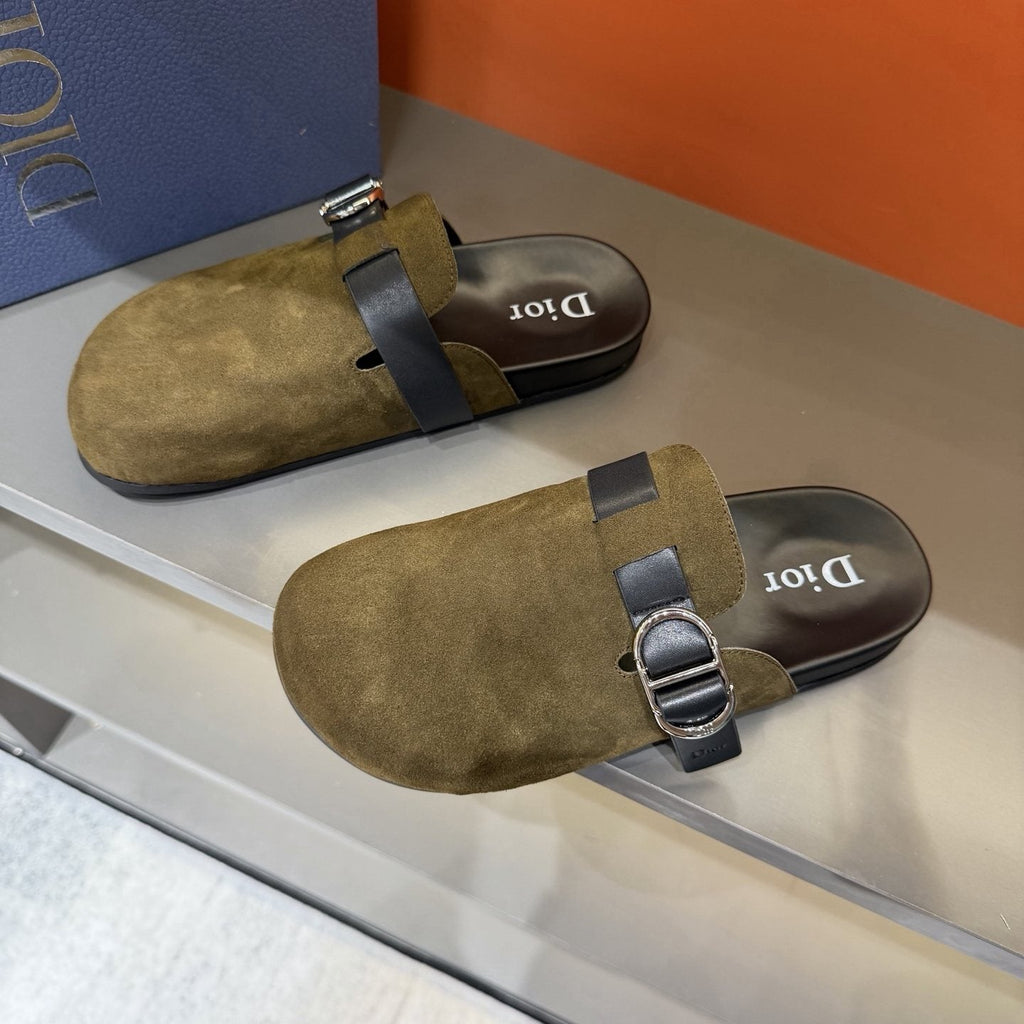 Dior Buckle-Strap Mule Sandals
