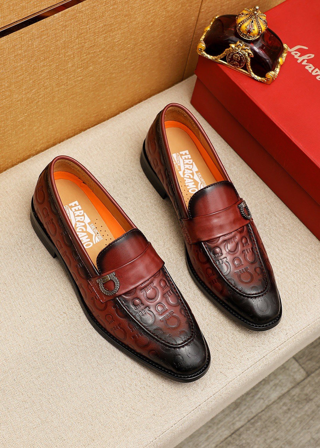 Ferragamo Embossed Slip-On Shoes