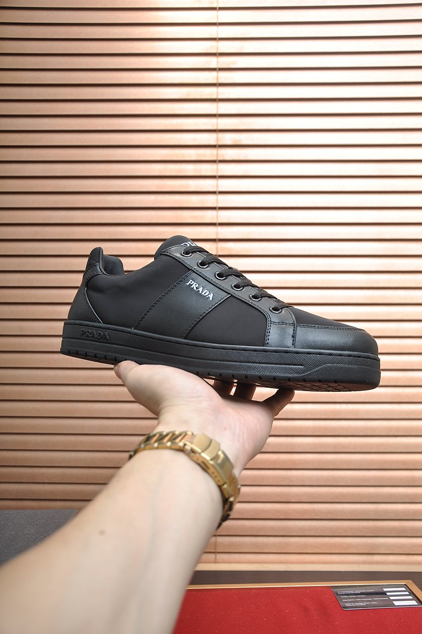 Prada Low-Top Leather Sneakers
