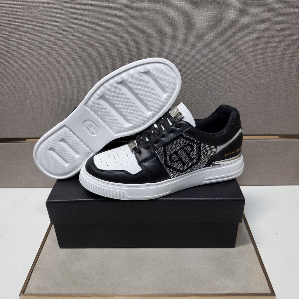 Philipp Plein Black and White Panel Sneakers